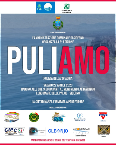 L'Amministrazione Comunale di Siderno organizza 3a Edizione di "PuliAmo", pulizia della spiaggia di Siderno