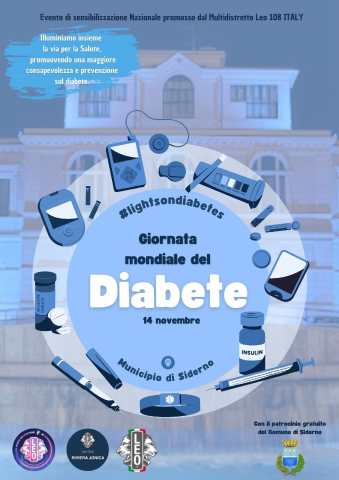 Luci sul diabete, giovedì 14 il palazzo comunale di Siderno s'illumina di azzurro