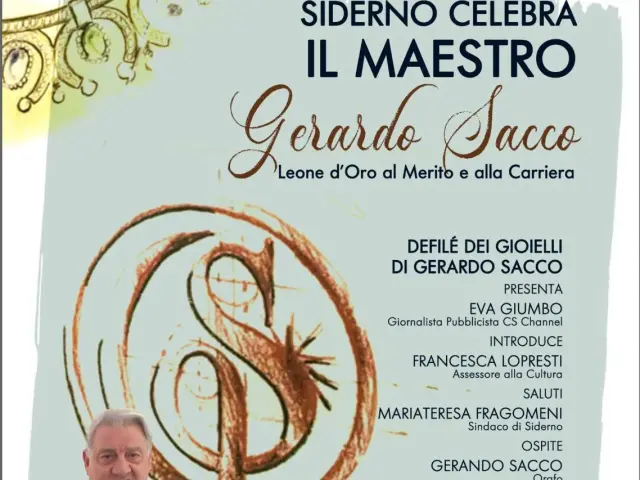 Evento "Siderno celebra il Maestro Gerardo Sacco - Leone D'oro al Merito e alla Carriera" – Domenica 2 Luglio 2023