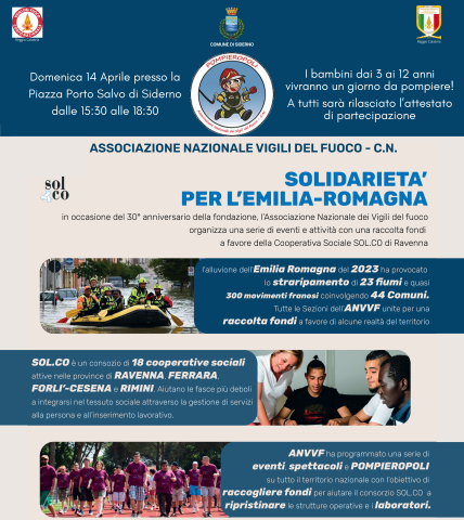 Pompieropoli:  A Siderno un pomeriggio di solidarietà per gli alluvionati dell'Emilia Romagna