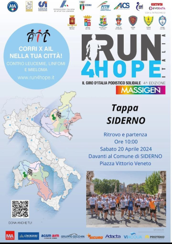 Run4hope Siderno è tappa della corsa podistica di solidarietà
