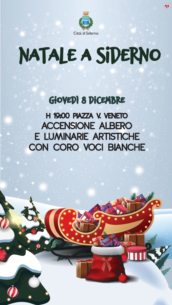 Domani accensione albero di Natale e luminarie in Piazza Vittorio Veneto