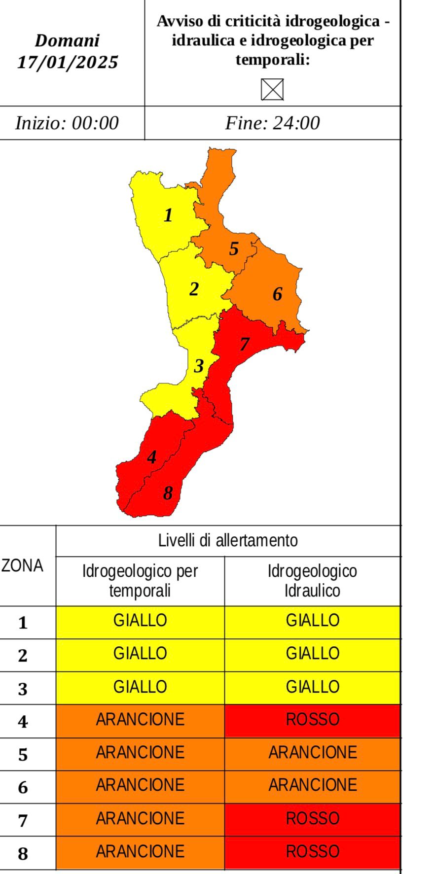 Allerta meteo, scuole chiuse venerdì 17 gennaio