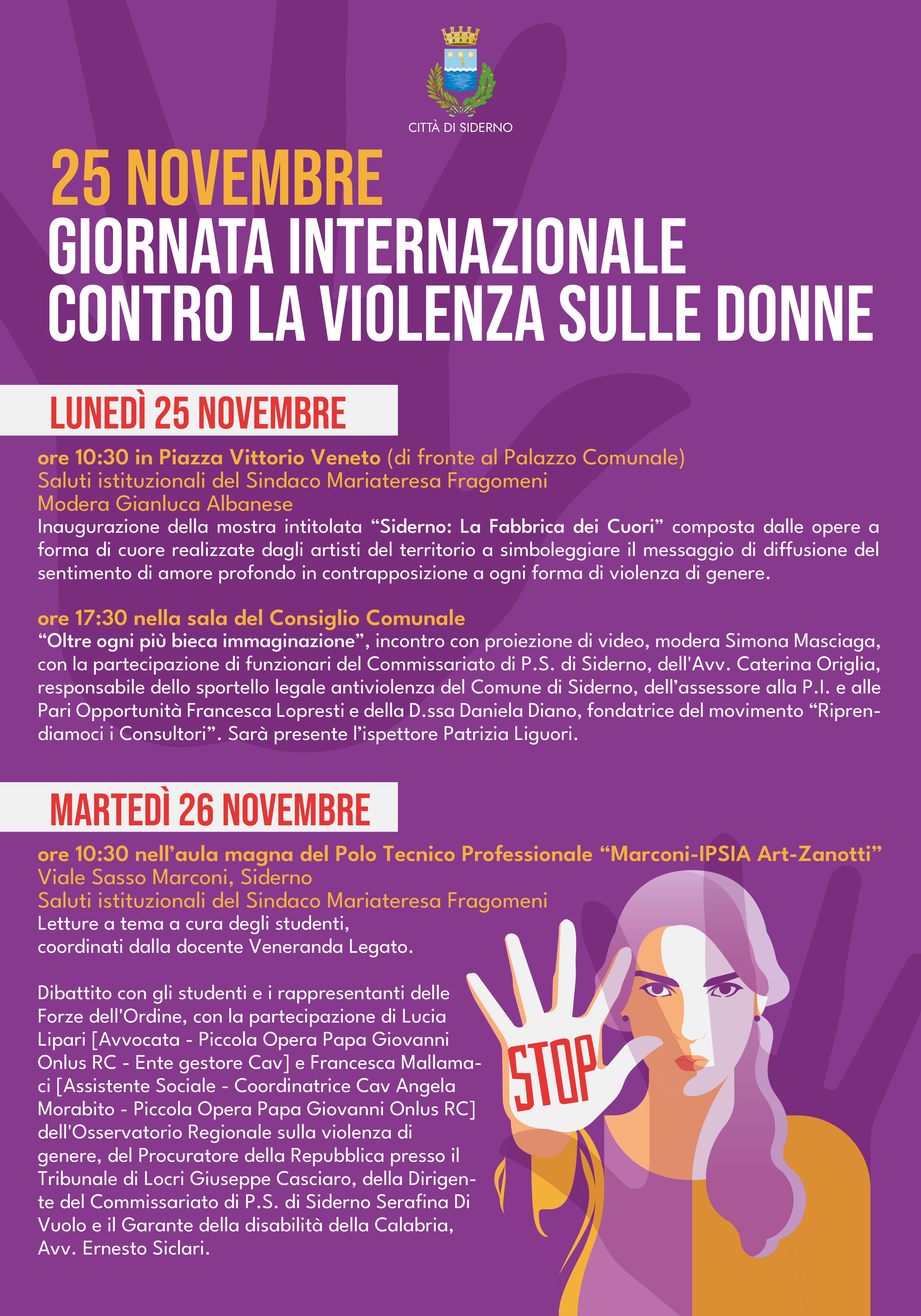 Giornata Internazionale per l'eliminazione della violenza contro le donne, tutte le iniziative in programma