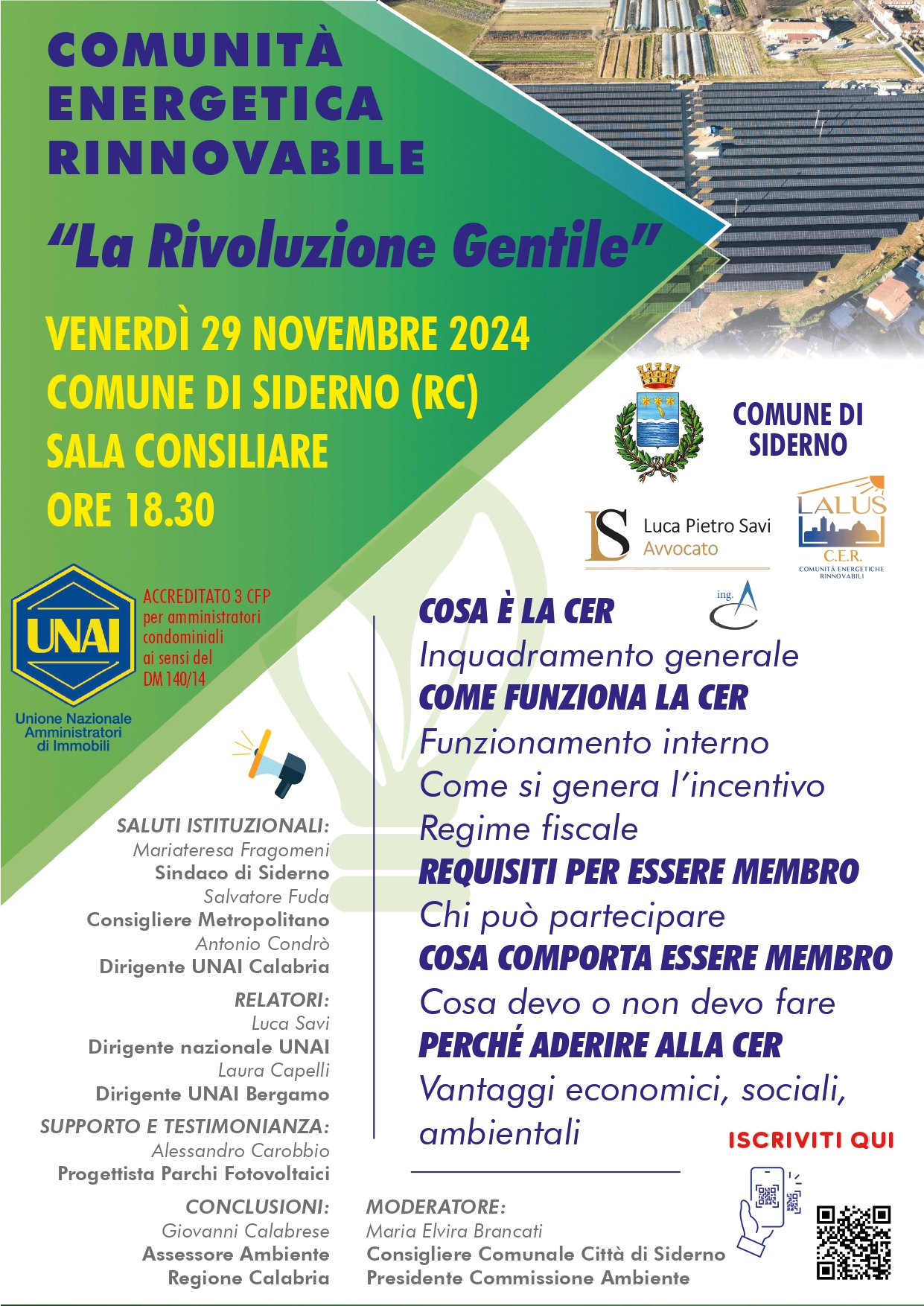 Comunità Energetica Rinnovabile, venerdì 29 l'incontro pubblico in sala consiliare